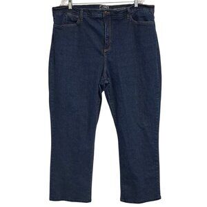 NYDJ 731 Plus Size 24W Premium Denim Womens Dark Wash Straight Leg Stretch USA M